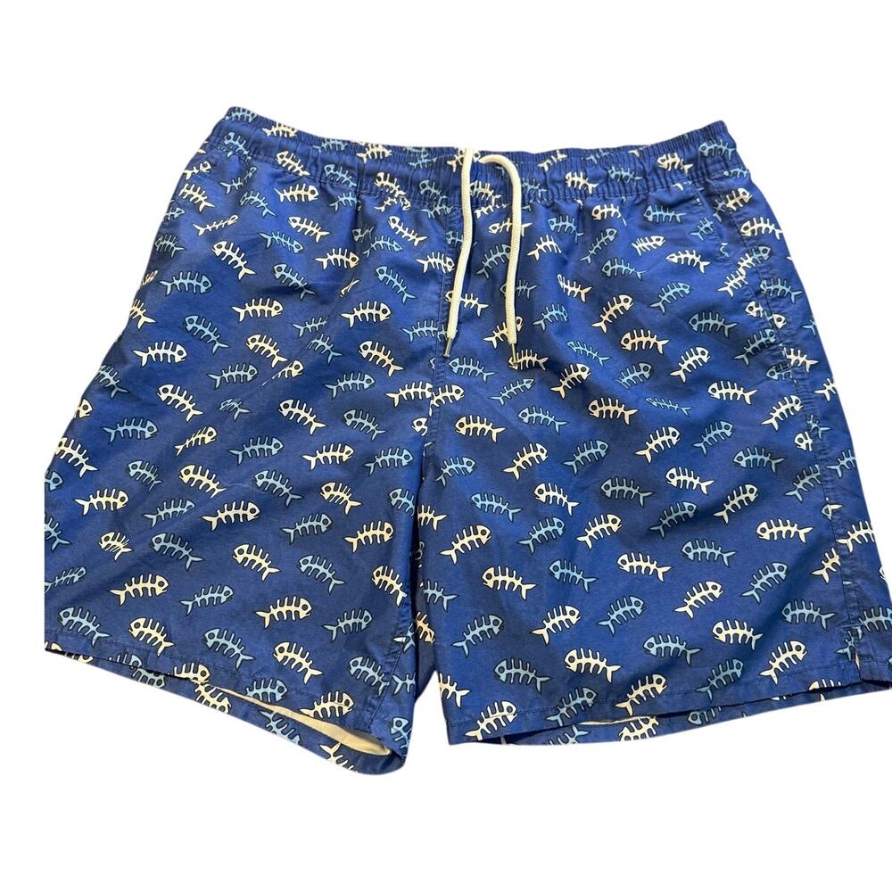 Men Sero Bonefish Lined Swim Trunks Size Large Blue